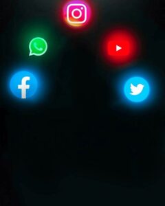 Social media glowing png
