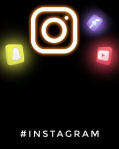 Social media glowing logo png