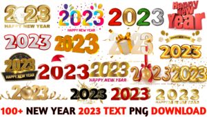 2023 Happy new year text png download 