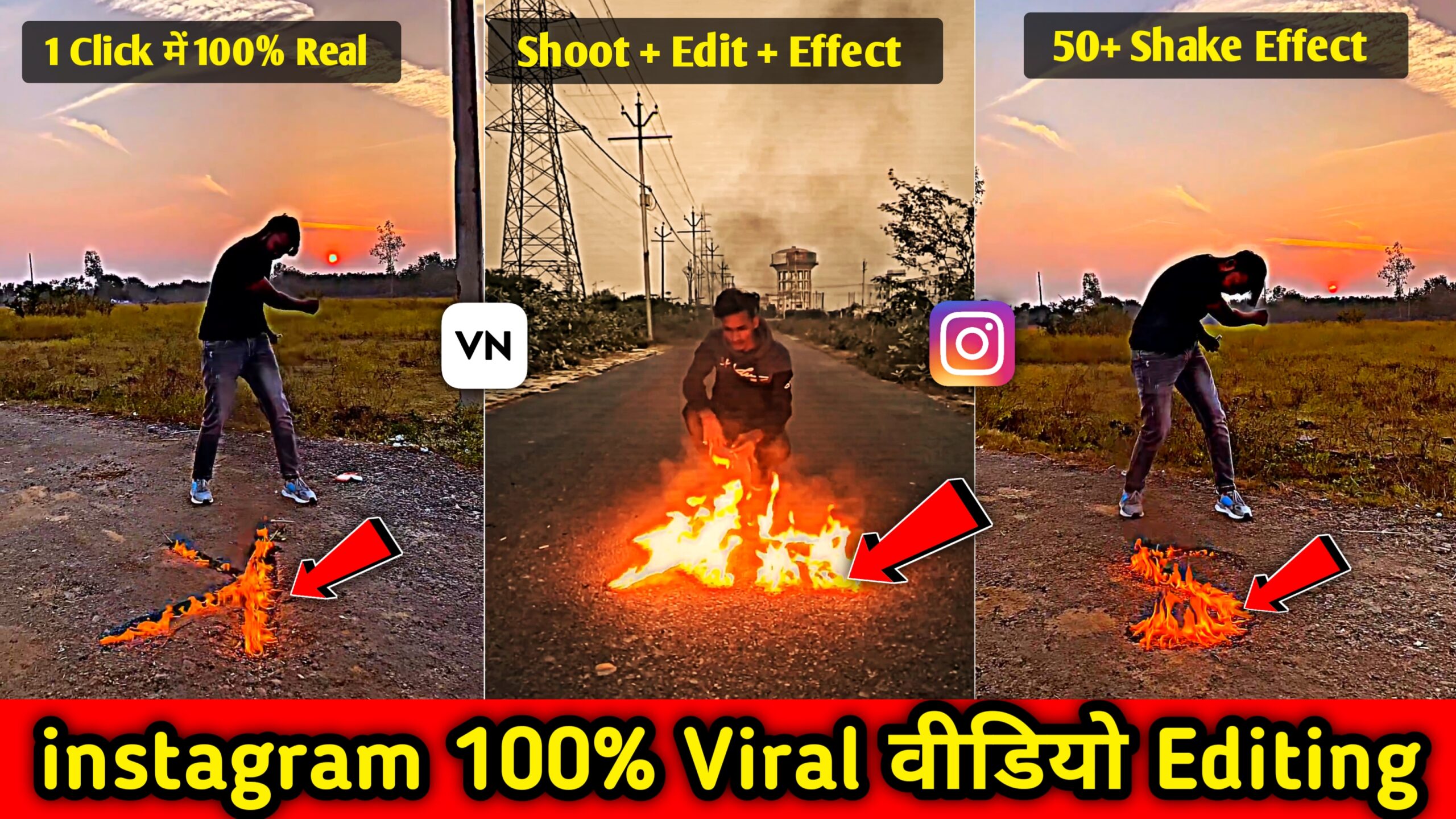 Instagram Viral Fire Video Editing in VN App Download Material
